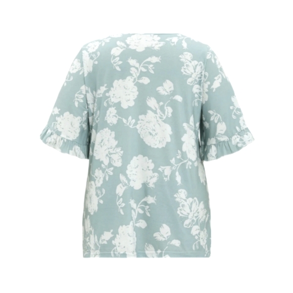 NWT BloomChic Women's 18-20(2X) Short Sleeve Top Green & White - Picture 12 of 16